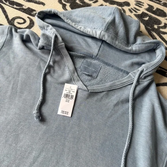 New American Eagle Outfitters Slate Blue V-Neck Hoodie - Picture 2 of 5